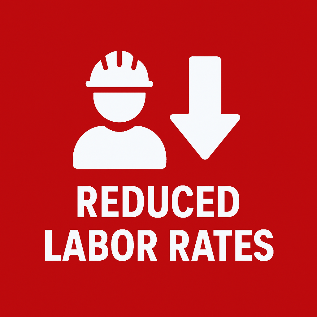 Reduced labor rates for PM visits