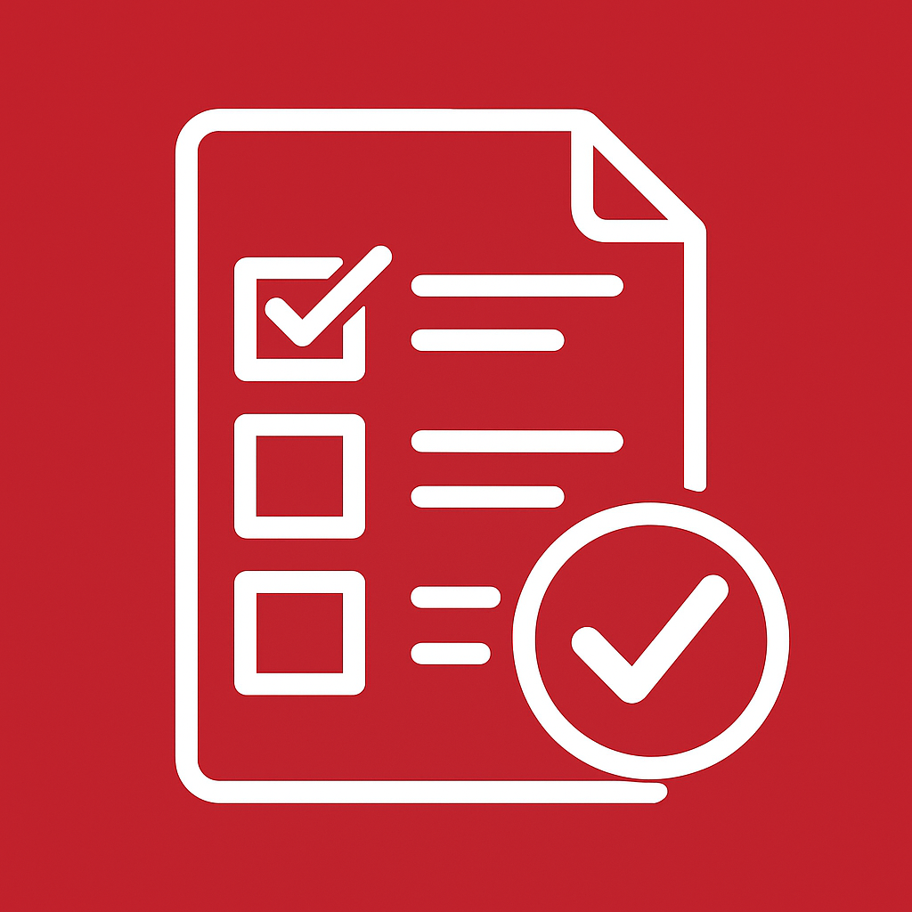 Detailed documentation and checklist submission